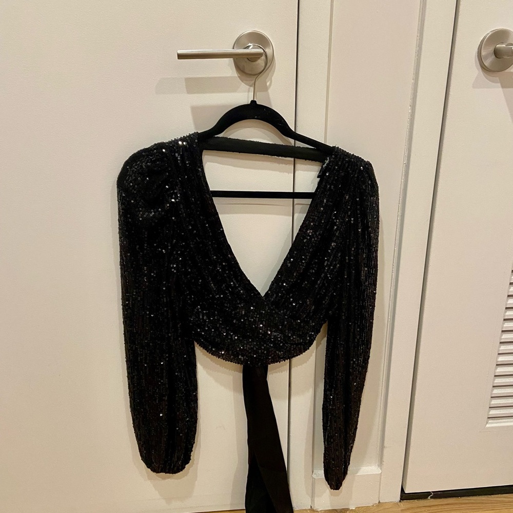 Papaya Black Sequin Blouse